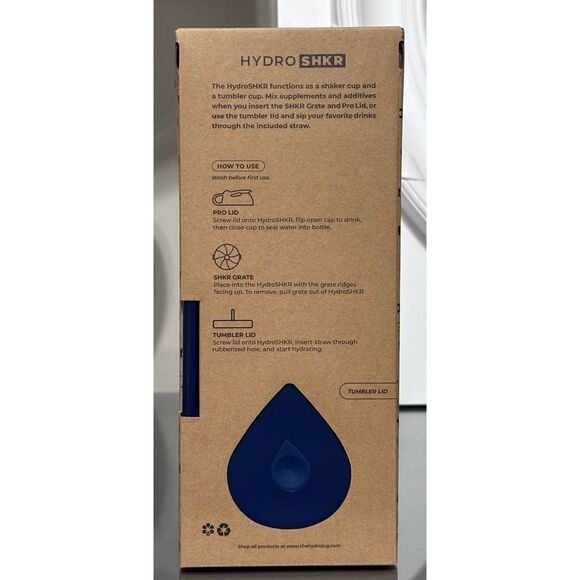 HydroJug 24oz Hydro Stainless Steel SHKR Bottle, NAVY BLUE- DISCONTINUED - Picture 2 of 5